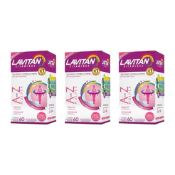 Kit com 3 Lavitan AZ Mulher Cimed c/60 Comprimidos