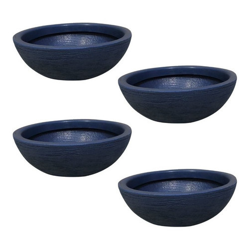 Kit 4 Bacias para Plantas Azul de Polietileno 32x11 cm