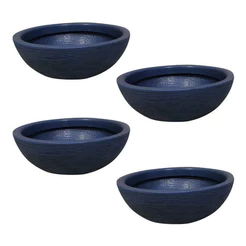 Kit 4 Bacias para Plantas Azul de Polietileno 32x11 cm