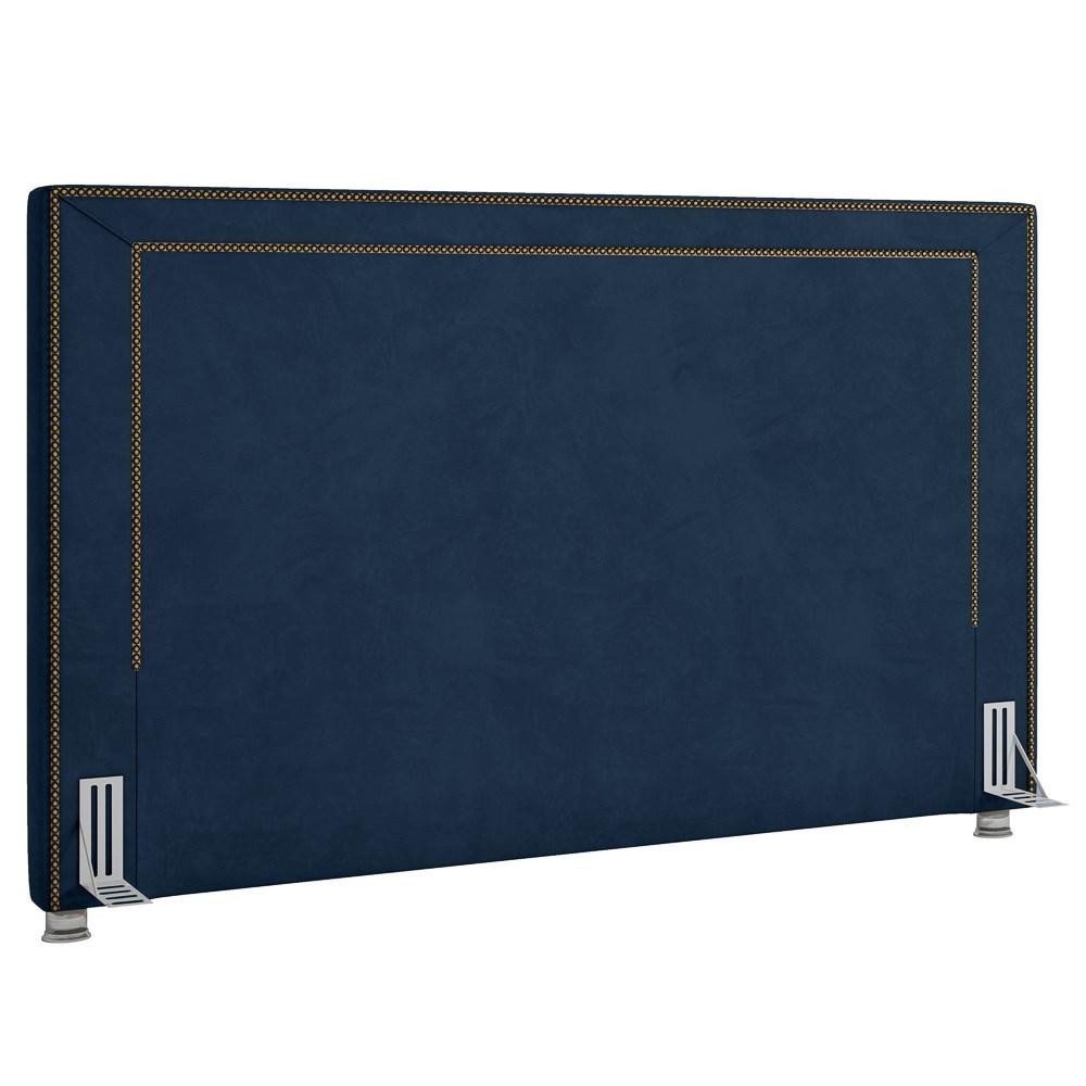 Cabeceira Cama Box Casal Queen 160cm Mali P02 Veludo Azul Marinho - Mpozenato
