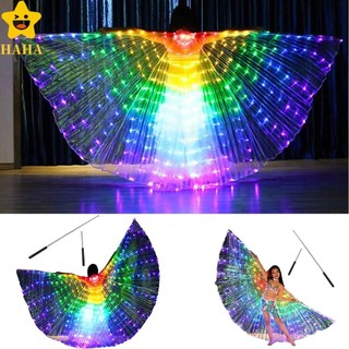 Asas De LED Isis Belly Dance Wings Colorful Butterfly C/Paus Telescópicos Iluminam O Traje SHOPSBC2079