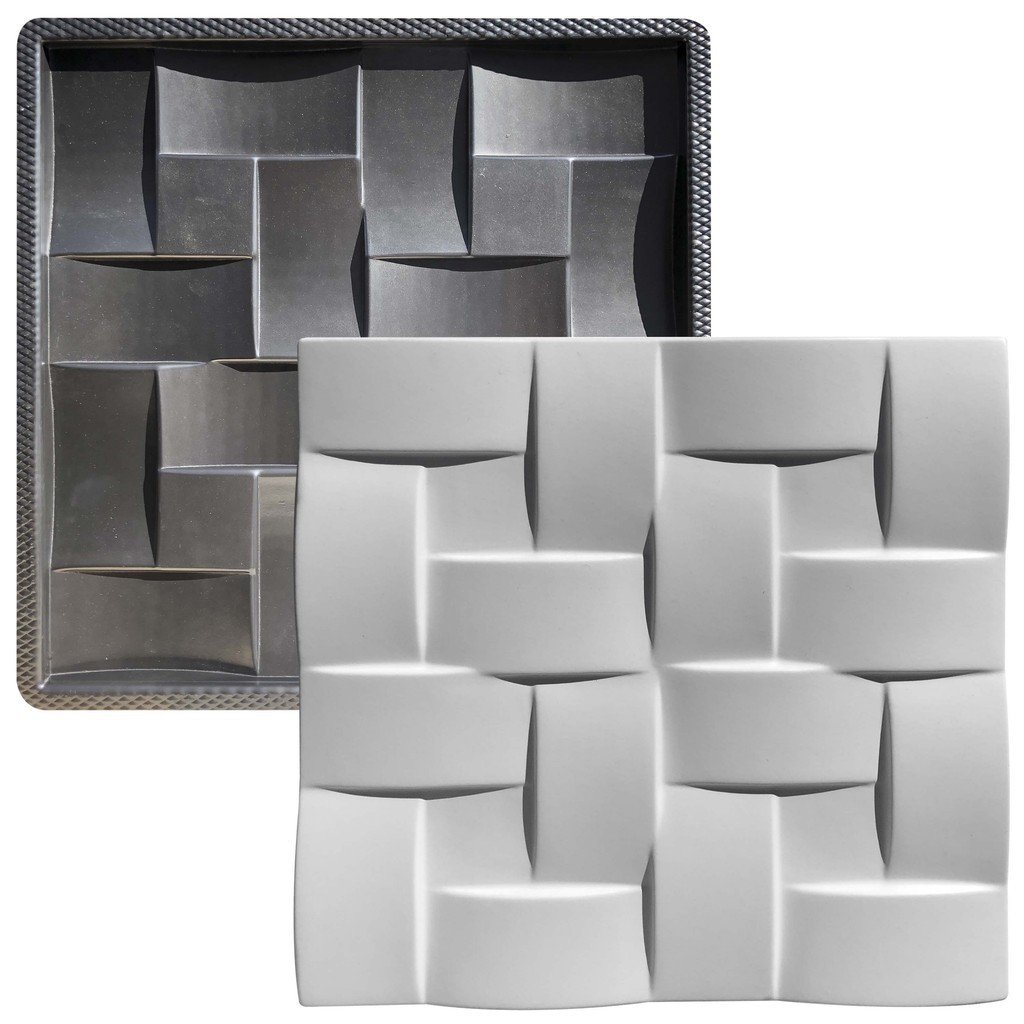Forma 3D Gesso e Cimento ABS - Trançado 40x40