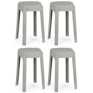 Kit 4 Banquetas Baixa Empilhável Nordica em Oferta na Shopee