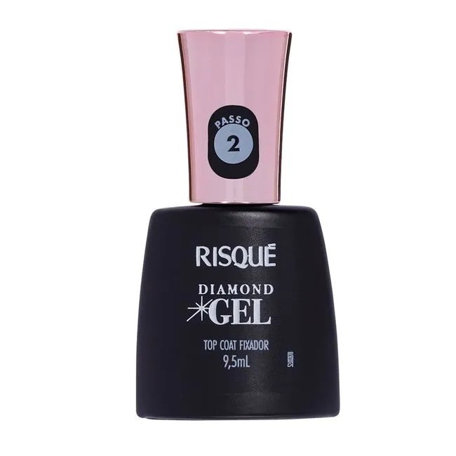 Top Coat Fixador Risque Diamond Gel Cremoso 9,5Ml em Oferta na Shopee