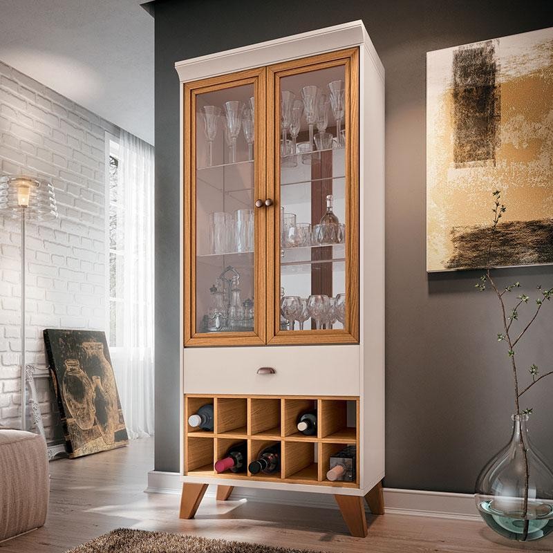Cristaleira Ambiente Ópera Off White Cinamomo – HB Móveis