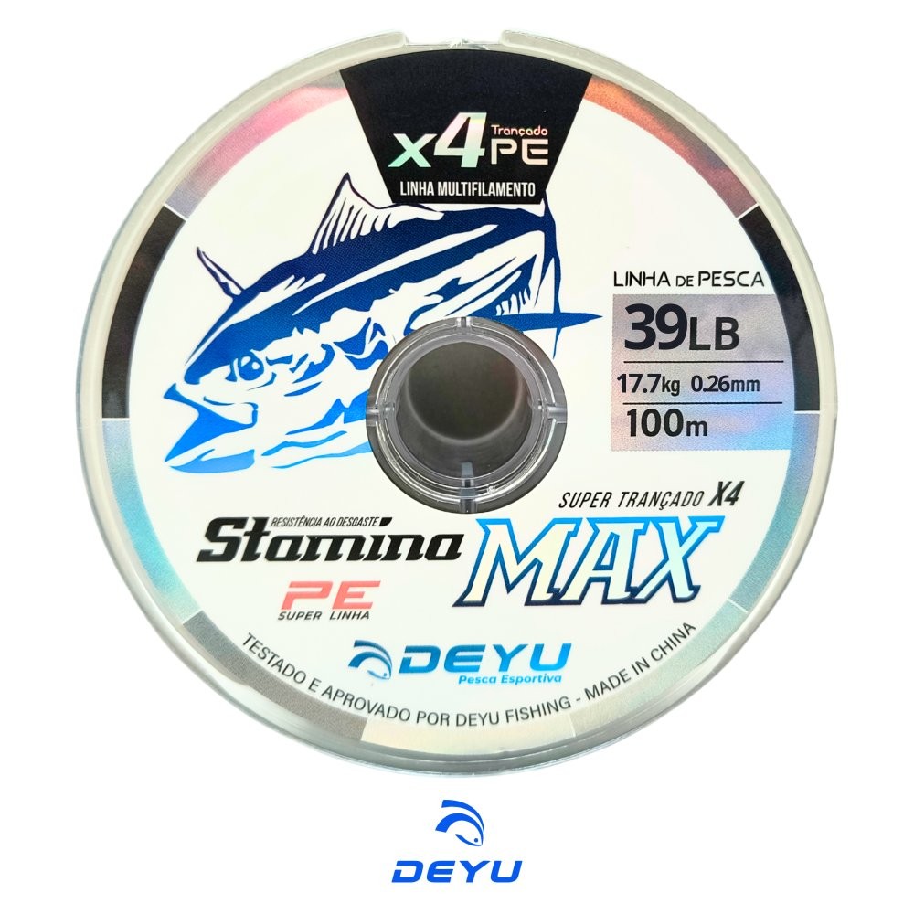 Linha Multifilamento Deyu Stamina Max X4 100m 0,26mm | 39lb