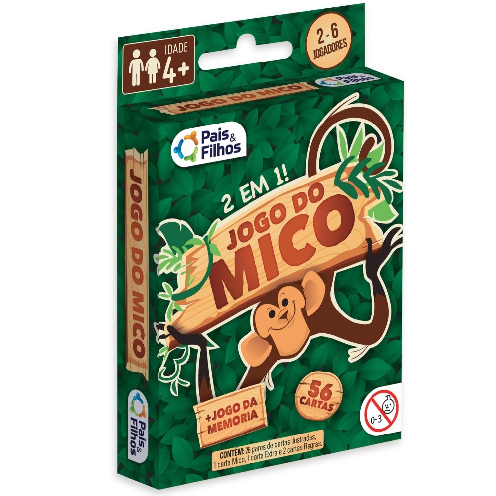 JOGO 2 EM 1 MICO + MEMÓRIA PAIS E FILHOS 56 CARTAS DIVERSÃO BRINQUEDO RACIOCÍNIO MACACO EDUCATIVO & em Oferta na Shopee