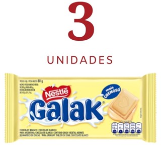 Kit 3 Barra de Chocolate Galak 80G Nestlé