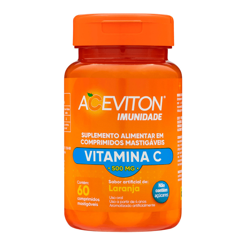 Aceviton Imunidade Vitamina C 60 Comprimidos Mastigáveis Sabor Laranja