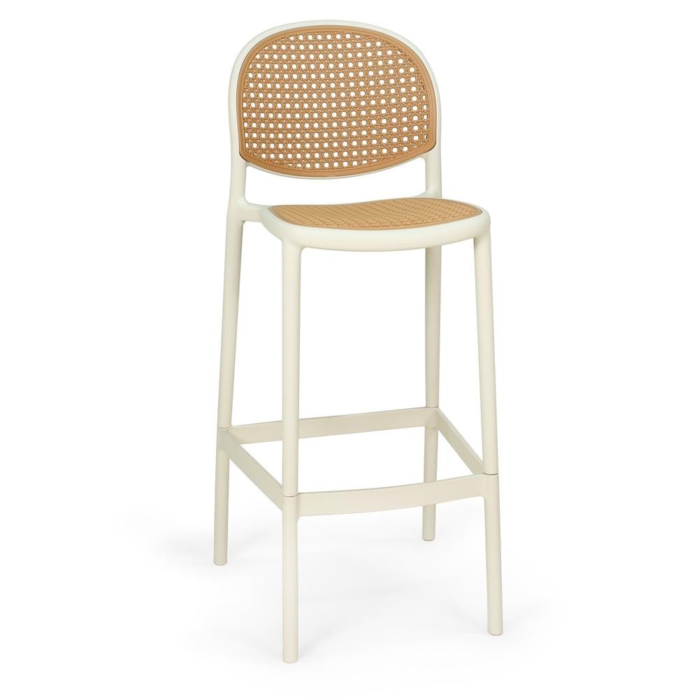 Banqueta Alta com Encosto Roma em Polipropileno - Home & Living