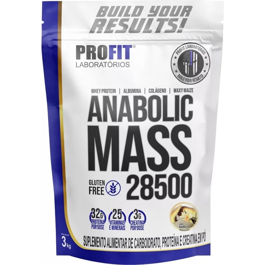 Anabolic Mass 28500 Massa - Refil 3kg Sabor Baunilha