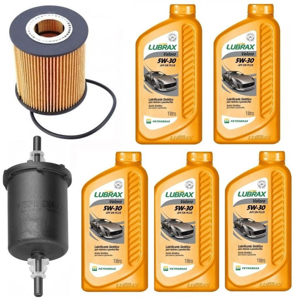 Kit Revisão 5 Litros Óleo Lubrax 5W30 + Filtros Óleo e Comb. Motor EtorQ Argo Bravo Cronos Idea Linea Palio Renegade em Oferta na Shopee
