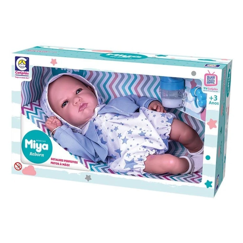 Brinquedo Boneca bebê miya reborn menino recém nascida Cotiplas 2648 em Oferta na Shopee