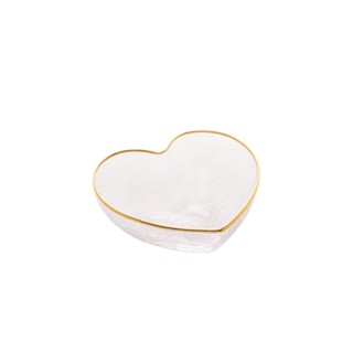 Bowl Wolff Heart de Vidro Borda Dourada Incolor
