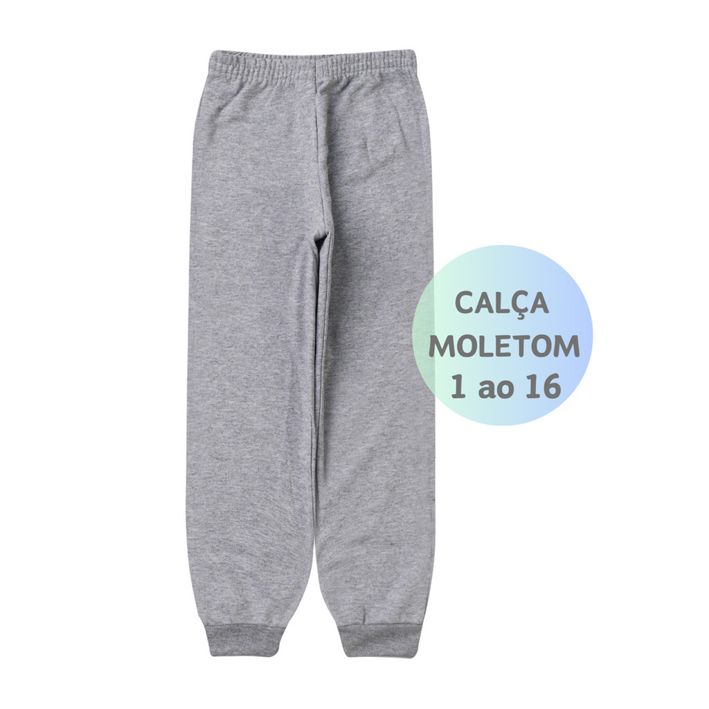 Calça Infantil Moletom Menino Menina Calça Juvenil Inverno Peluciada 1 ao 16