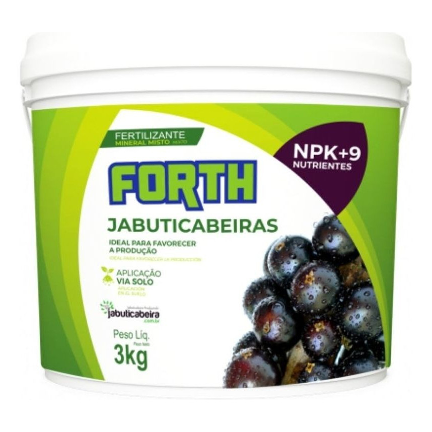 Adubo Fertilizante Forth Jabuticabeiras Balde 3 Kg Forth Jabuticaba