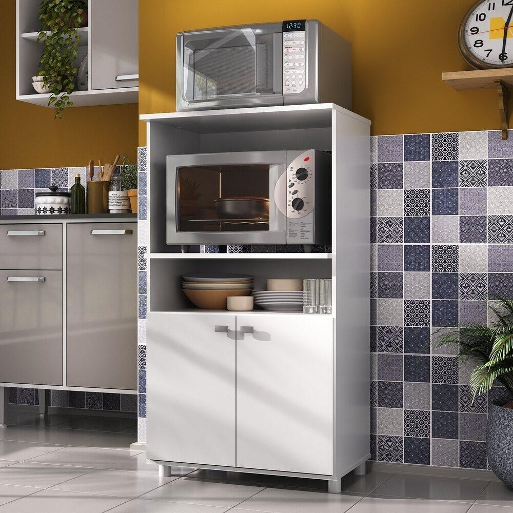 Armário Multimóveis Multiuso para Forno e Microondas Branco REF.6148G em Oferta na Shopee