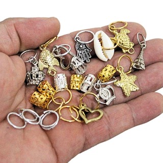 Kit 50 Enfeites Para Trança Nagô 10 Pingentes 20 Anel Para Trança 20 Argolinha em Oferta na Shopee