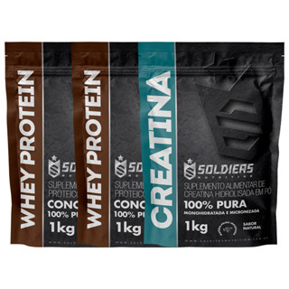 Kit: Whey Protein Concentrado 2Kg + Creatina Monohidratada 1Kg - 100% Importado - Soldiers Nutrition