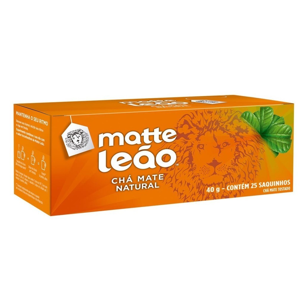 Cha Matte Natural Leão Caixinha com 25 Unidades