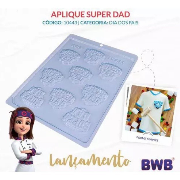 Forma BWB simples de Acetato: APLIQUE SUPER DAD- (CÓD: 10443)
