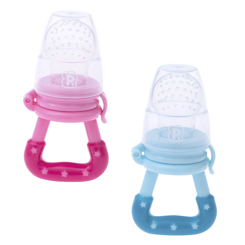 Alimentador Infantil Chupeta de Frutas Para Bebê de Silicone 6 Meses Azul Menino Rosa Menina Pimpolho