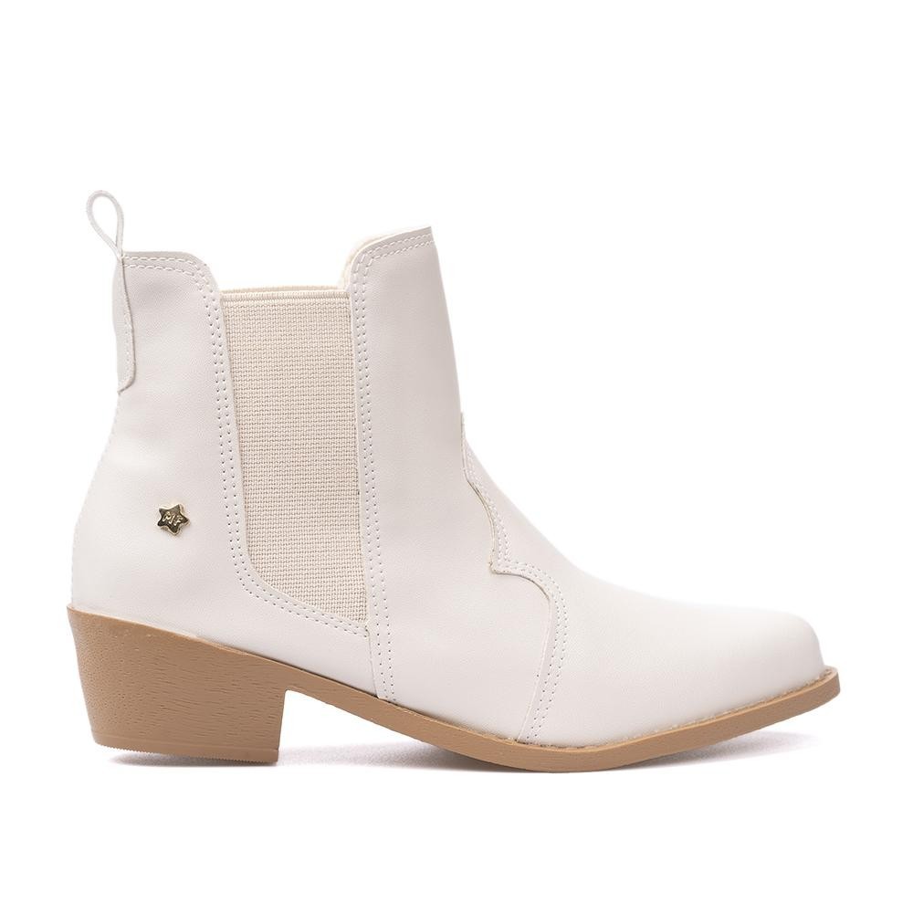 Bota Infantil Menina Fashion Chelsea Bordada Bico Fino Salto Bloco em Oferta na Shopee