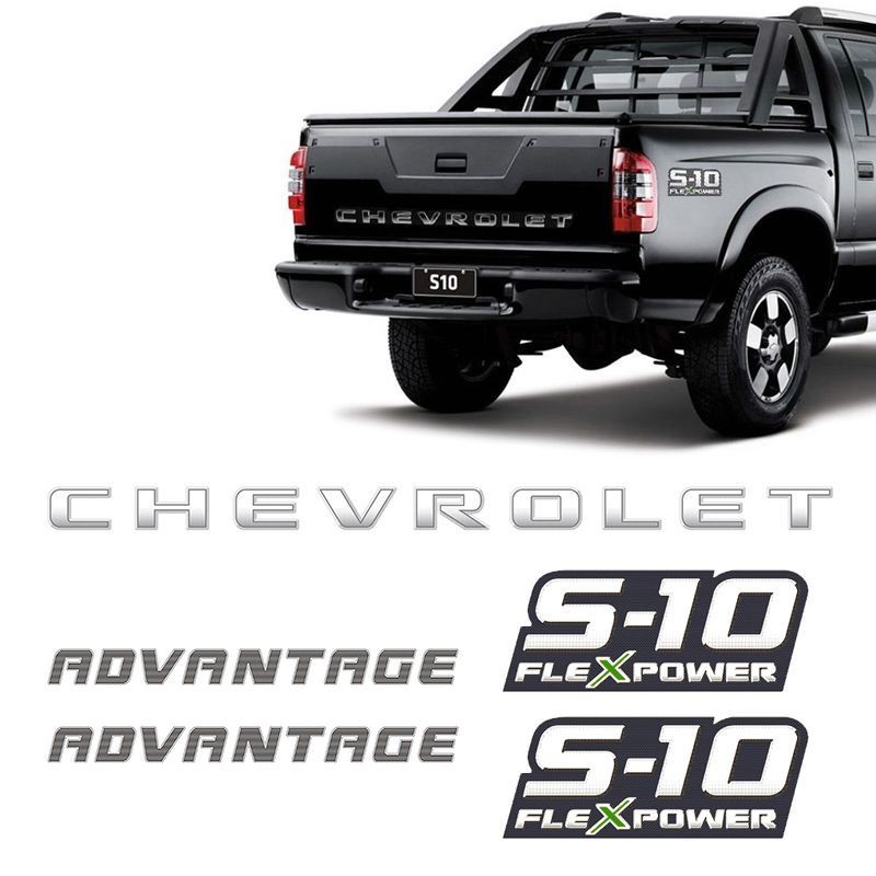 Faixa S10 Preta Chevrolet Advantage 2009/2011 + Flex Power Genérico