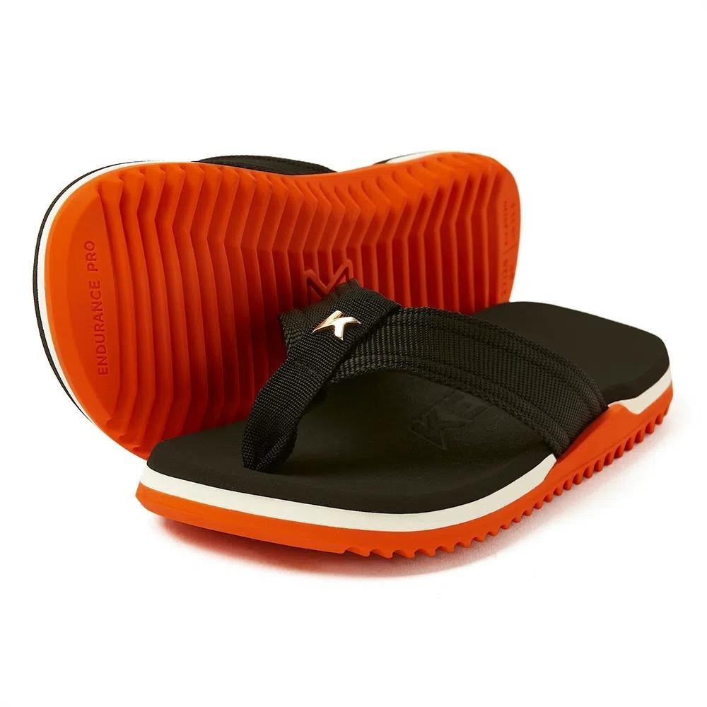 Chinelo Infantil Kenner NK6 Pro Kids - Preto e Laranja - Baby & Kids Fashion