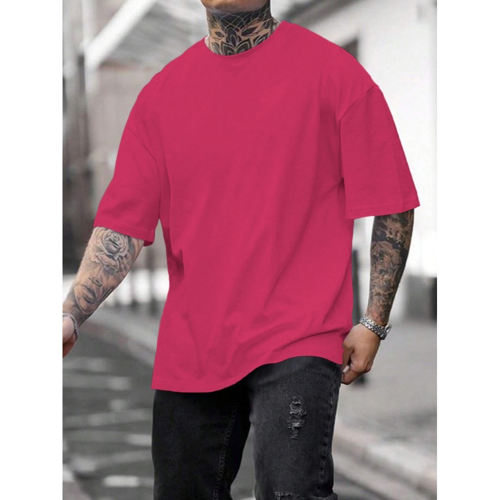 T Shirt Plus Size Clássica Rosa Camisa Casual Camiseta Larga Confortável Blusa Oversized Esportiva