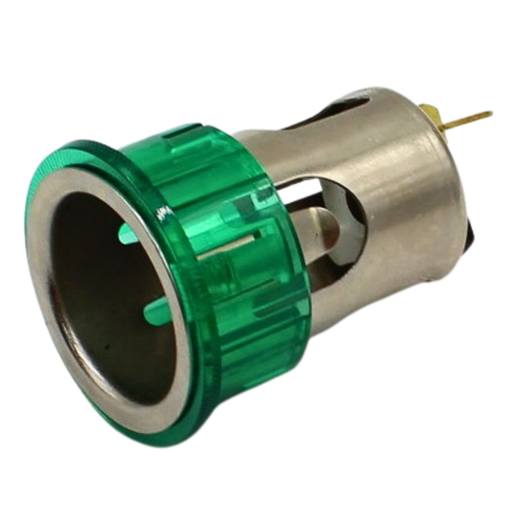Tomada Acendedor Cigarro Universal 12/24v Verde