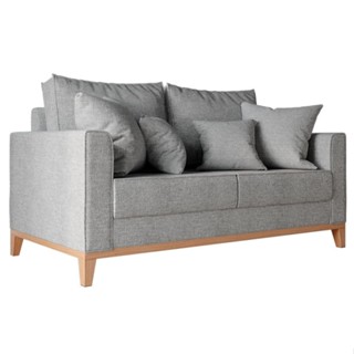 Sofá 2 Lugares Beny Base de Madeira Linho Cotton Cinza em Oferta na Shopee