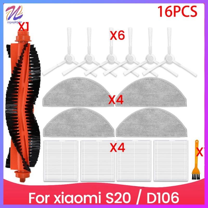 Para Xiaomi Robô Vácuo S20/D106 Acessórios Escova Lateral Principal Filtro Hepa Mop Pano Saco De Pó Peças Reposição