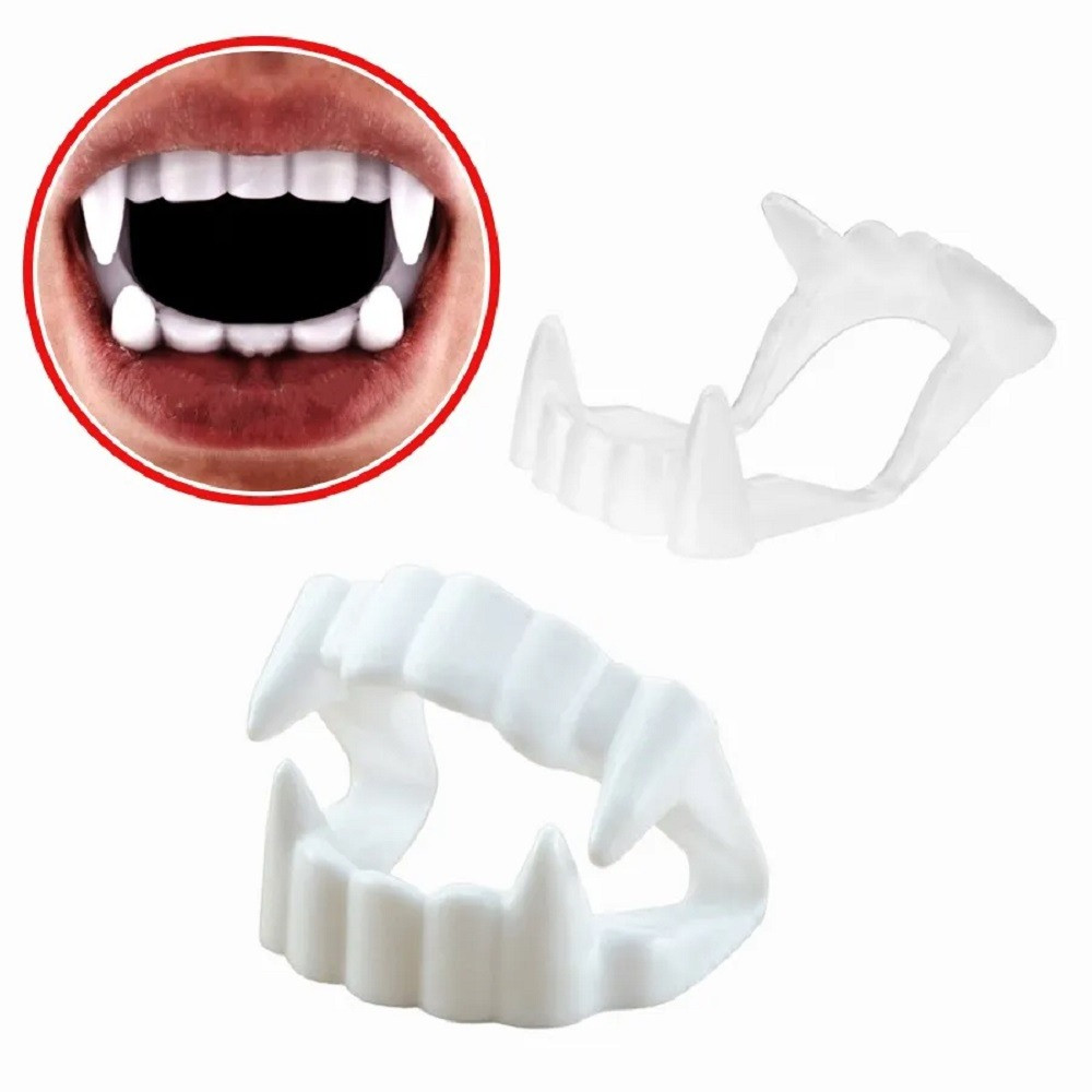 Dentadura Vampiro Plástico Kit C/12 Unid