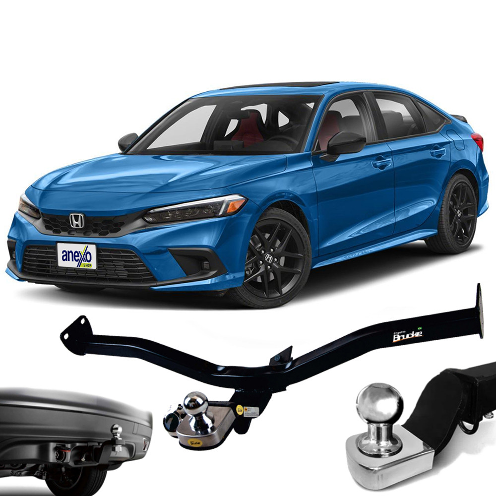Engate Reboque Honda Civic 2024 a 2025 Brucke HO1023 Rabicho Tração 700kg Haste fixa
