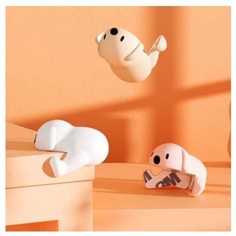 Kit/4 Protetores De Quina Para Canto De Mesa Silicone ANIMAL Para Segurança Do Bebê