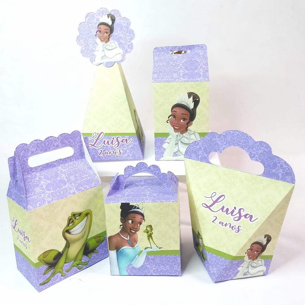 Personalizados A Princesa e o Sapo Menina Lembrancinha Aniversário Kit Festa Infantil Pegue e Monte Decoração