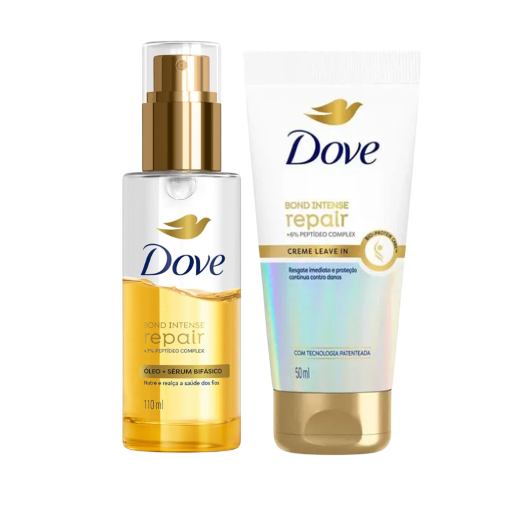 Óleo e Sérum + Creme Leave-in Bond intense Repair Dove Kit