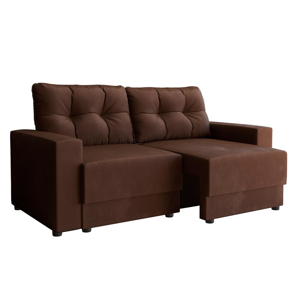 Sofá 3 Lugares Retrátil Lubeck Suede Marrom 180 cm em Oferta na Shopee
