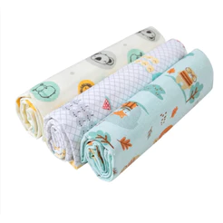 Kit Cueiro Karinho Flanelado Estampado 100cmX80cm - 3 Peças