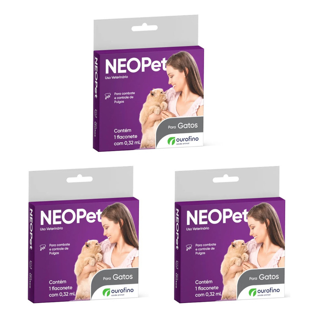 Antipulgas Para Gatos Remedio Neopet Ourofino 0,32 Ml