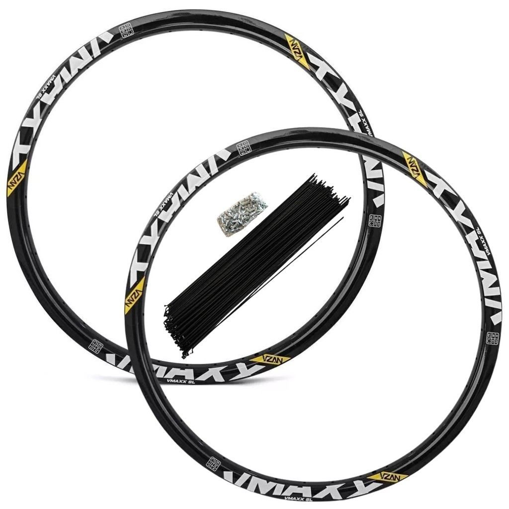 Kit Aro 29 Roda Vzan Vmaxx Sl Freio A Disco 36 Furos Com Raios e Niples