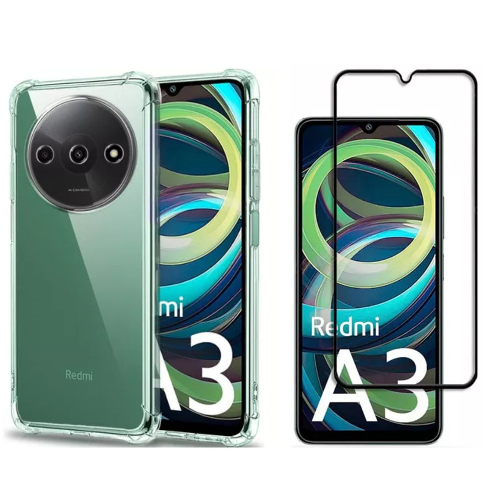 Capa Case Capinha Anti Impacto Compatível Com Redmi A3 + Película 3D Vidro Tempe