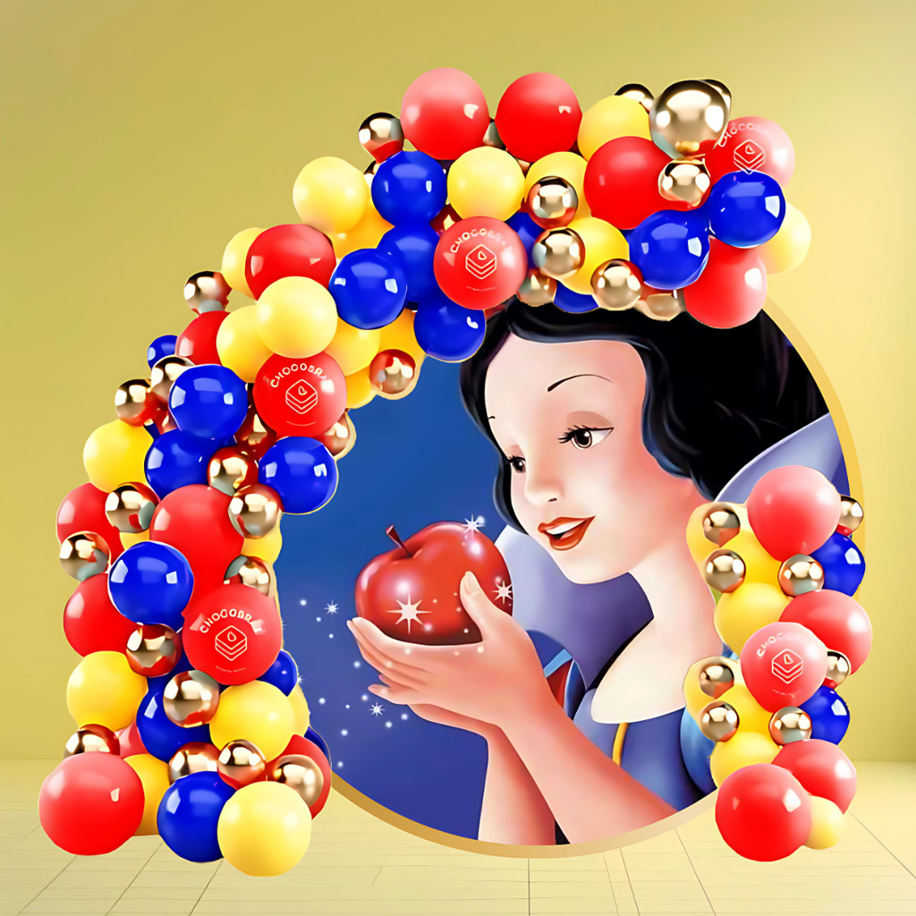 Kit 175  Balões BRANCA DE NEVE  AMARELO 7”+ VERMELHO 7”+ AZUL 7” + OURO Metalizado 5”- Bexiga KIT31 em Oferta na Shopee