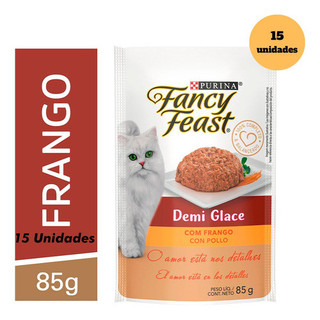 Sachê Purina Fancy Feast Demi Glace Com Frango 85g 15un em Oferta na Shopee