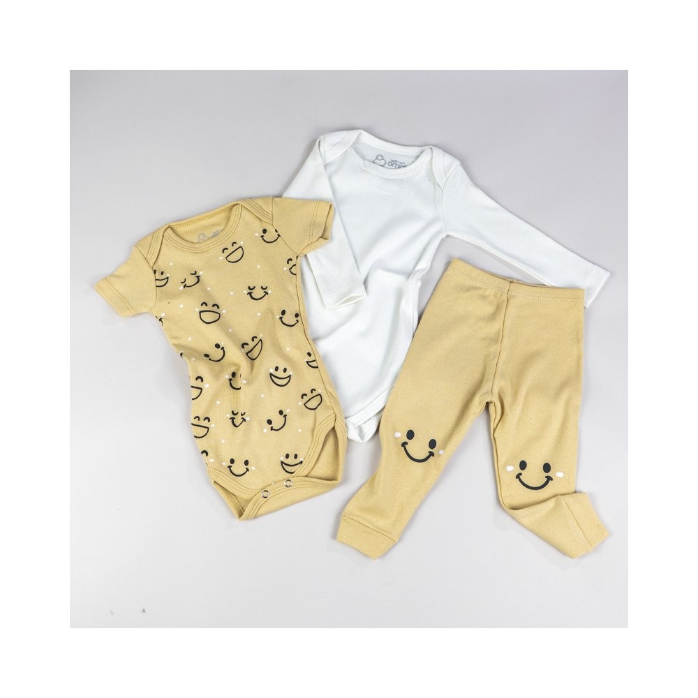 Kit Body Mijão Bebê Unissex Suedine Algodão Smile