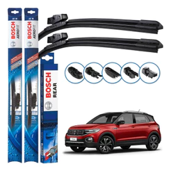 Kit 3 Palhetas Dianteiras Multiclip + Traseira REAR Original Bosch Volkswagen T-cross 2019 A 2024