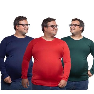 Camisa Masculina Manga Longa Plus Size Malha Fria