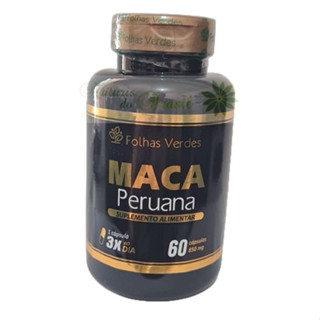 Maca Peruana Premium O Suplemento Original 500mg 60 cápsulas Potencialize Libido e Beleza Naturalmente - Folhas Verdes