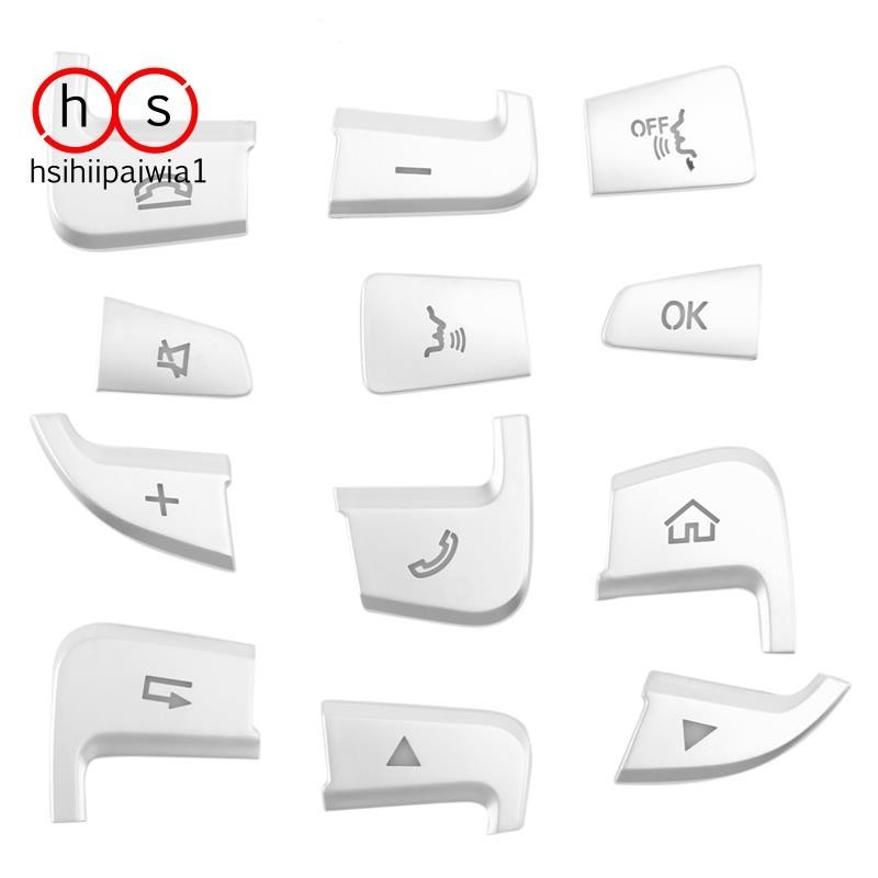 12 Pçs Estilo Do Carro Botão Volante Cobre Guarnição Adesivos Para Mercedes Benz GLC X253 2015 2016 & C Classe W205 2014